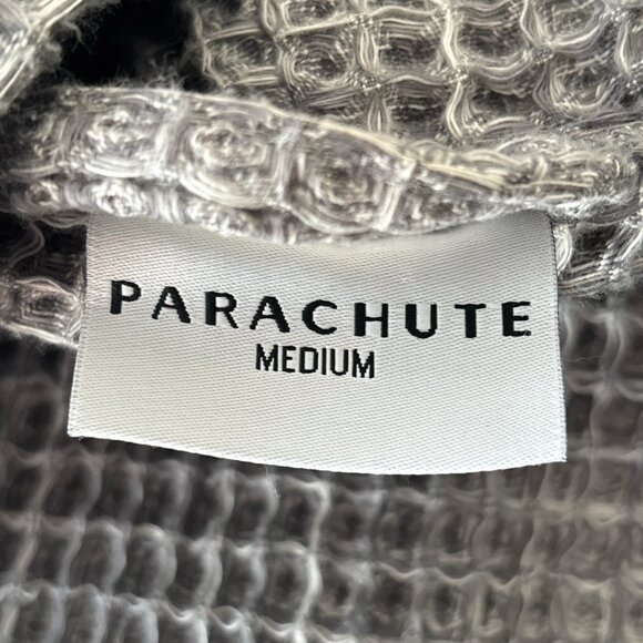 Parachute Home Waffle Knit Bath Robe Gray 100% Cotton Size Medium Spa Luxury Tur - Picture 6 of 9